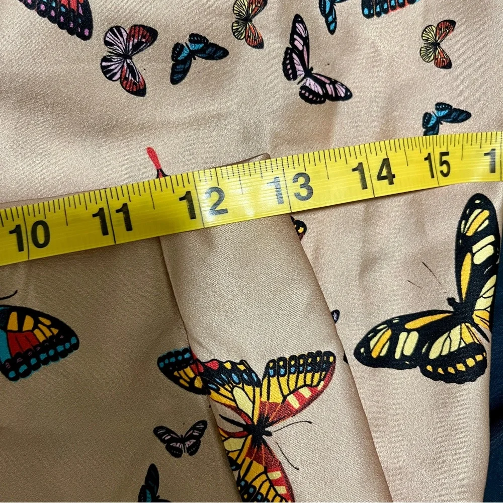 Cami NYC Aviva Butterfly Print Silk Charmeuse Beige Mini Skirt - Picture 10 of 11